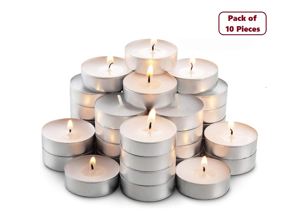 Tealight Candles for Home Decor, Unscented Wax Candles, Diwali Decoration Items – Up to 4Hrs Burn Time 